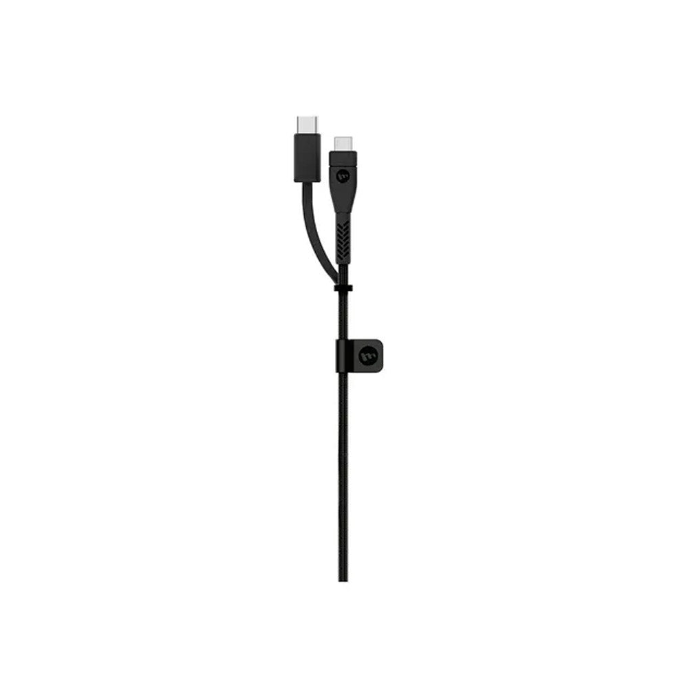 Cable dual Mophie USB-C/ Micro USB a USB 2 Mt Negro