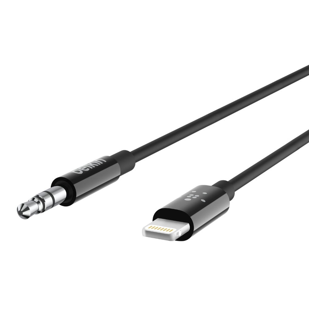 Cable Lightning a Jack 3.5 0.9 Mt Belkin Negro