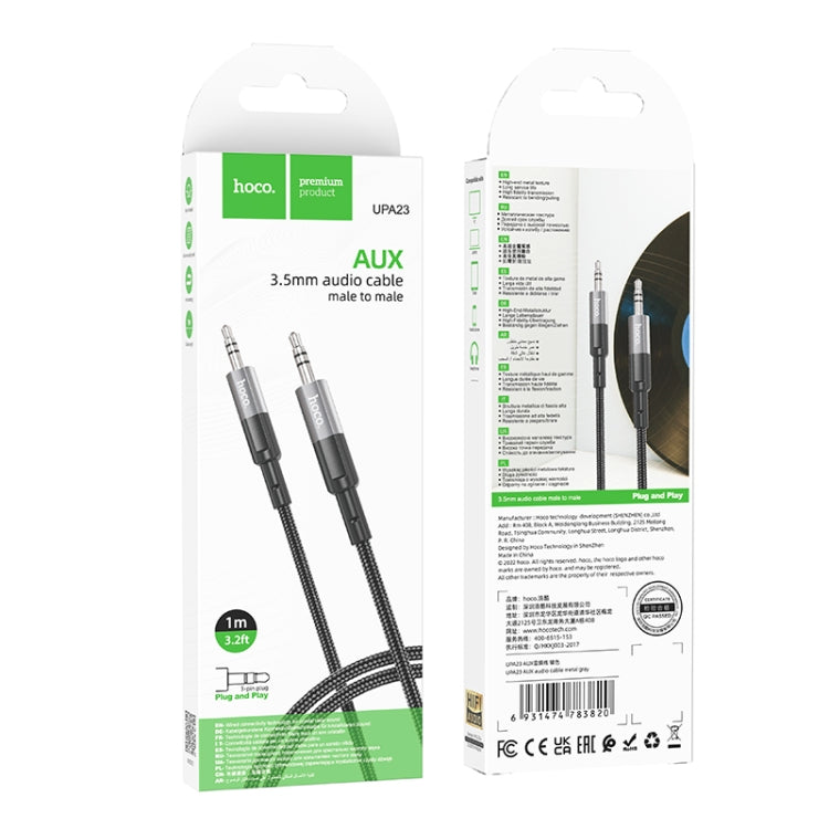 Cable de Audio Hoco UPA23 Jack 3.5mm a Jack 3.5mm Metal Grey