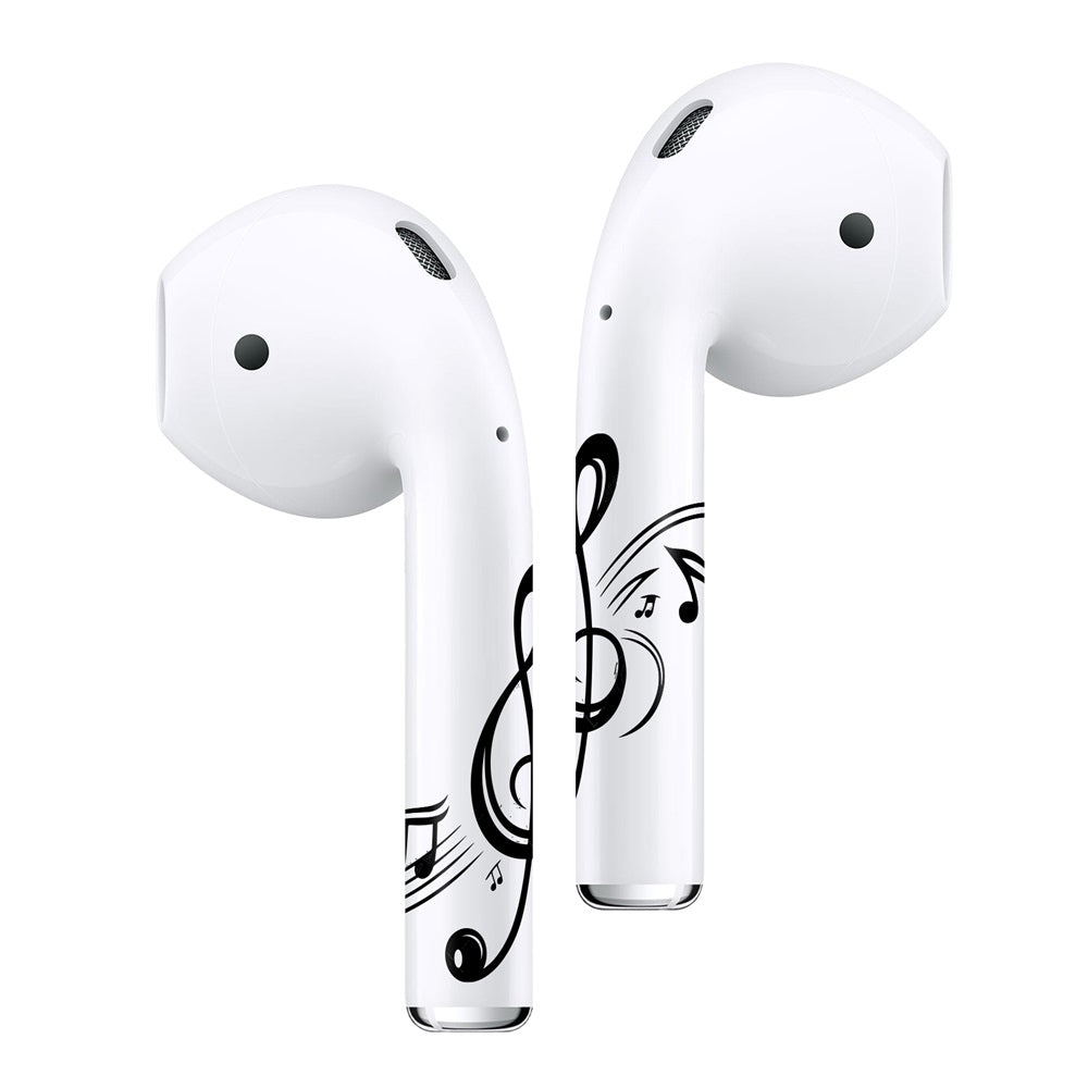 Sticker Autoadhesivo para Audifonos Airpods 1-2 Musica Negro