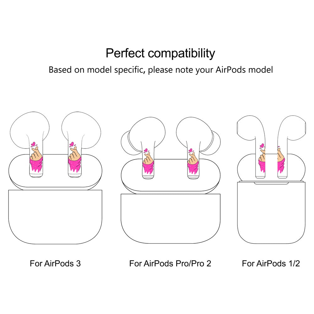 Sticker Autoadhesivo para Audifonos Airpods 1-2 Corazon Kpop