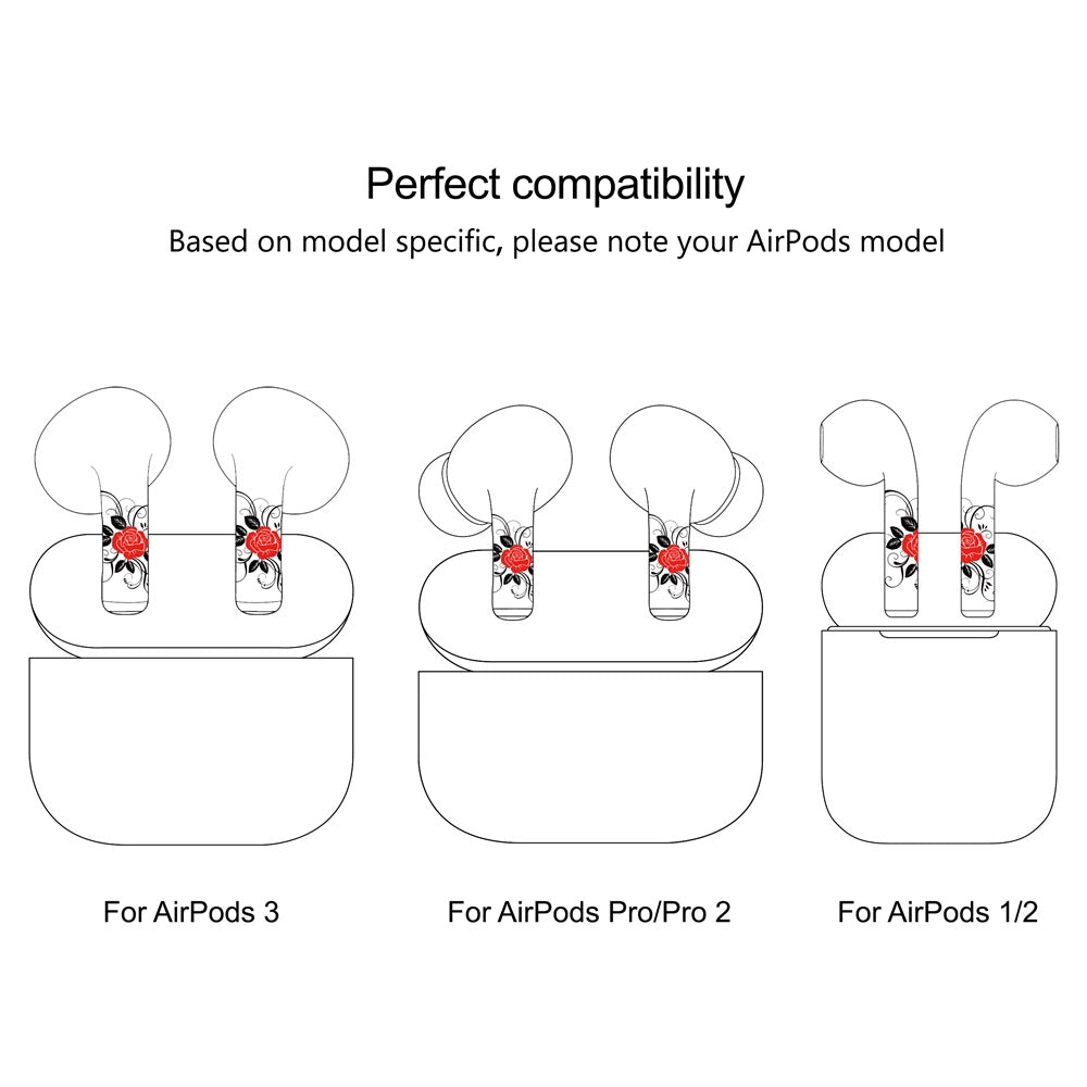 Sticker Autoadhesivo para Audifonos Airpods 1-2 Rosa Roja