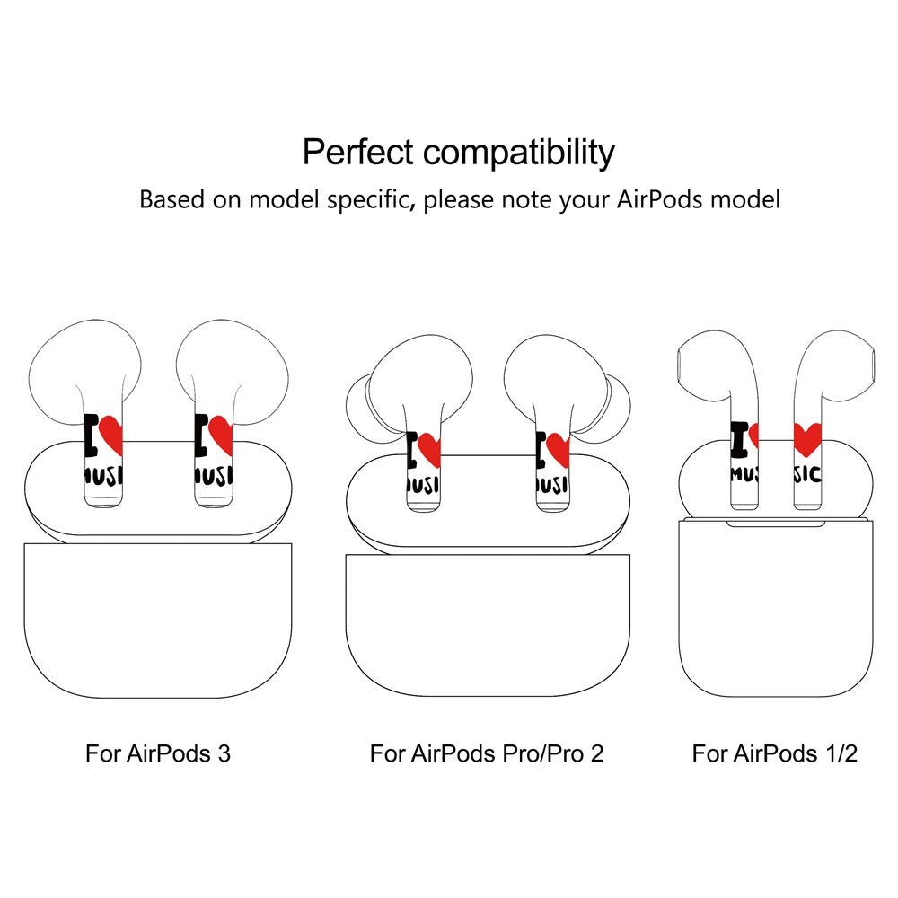 Sticker Autoadhesivo para Audifonos Airpods Pro-Pro2 I Love