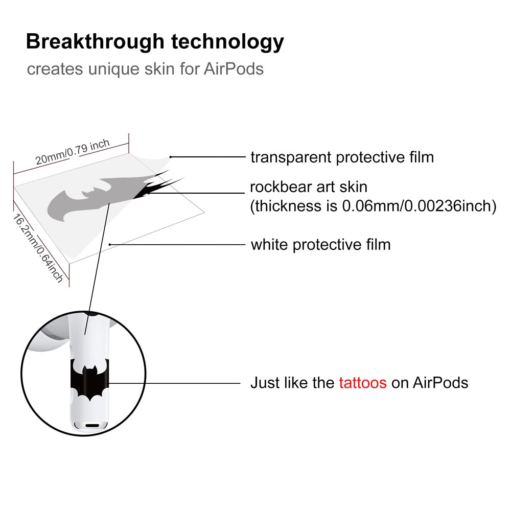 Sticker Autoadhesivo para Audifonos Airpods Pro-Pro2 Batman