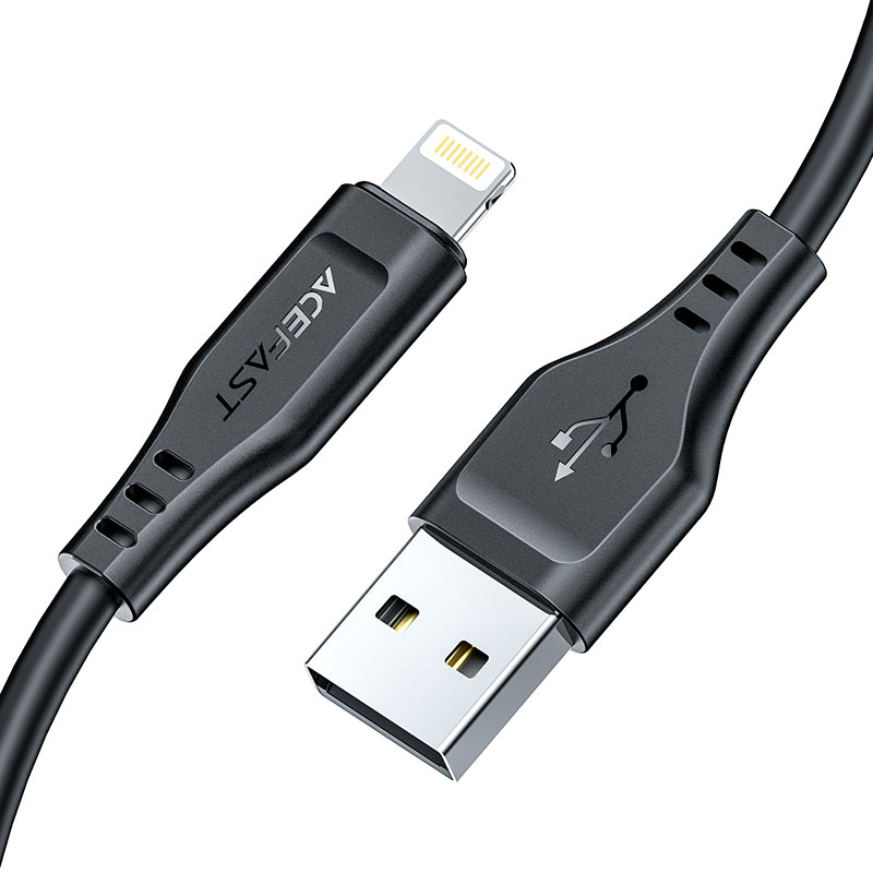 Cable Acefast C3-02 MFI USB A a Lightning 1.2m 2.4A negro