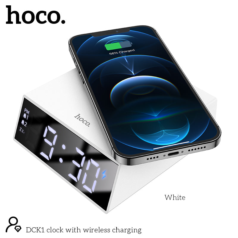 Hoco Reloj DCK1 con Carga Inalámbrica Blanco