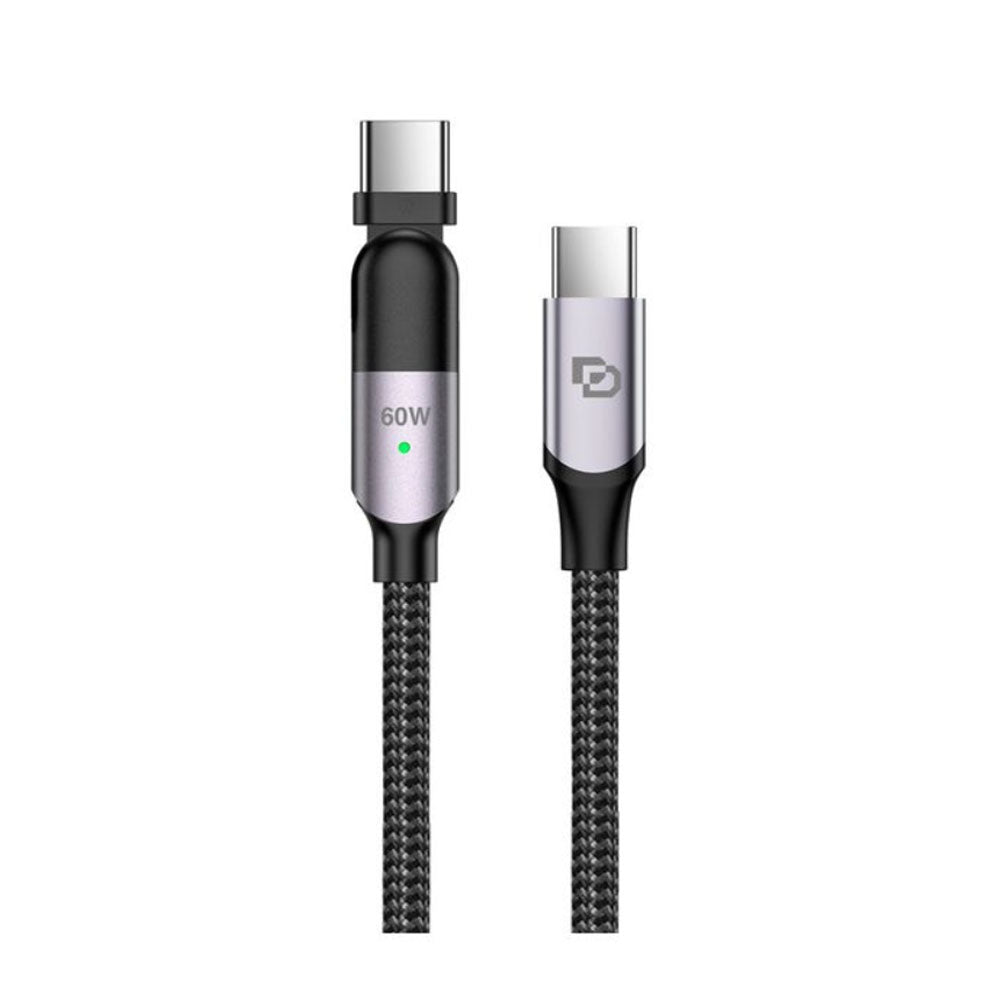 Cable giratorio Dusted USB C a USB C 60W de 2M Rugged negro