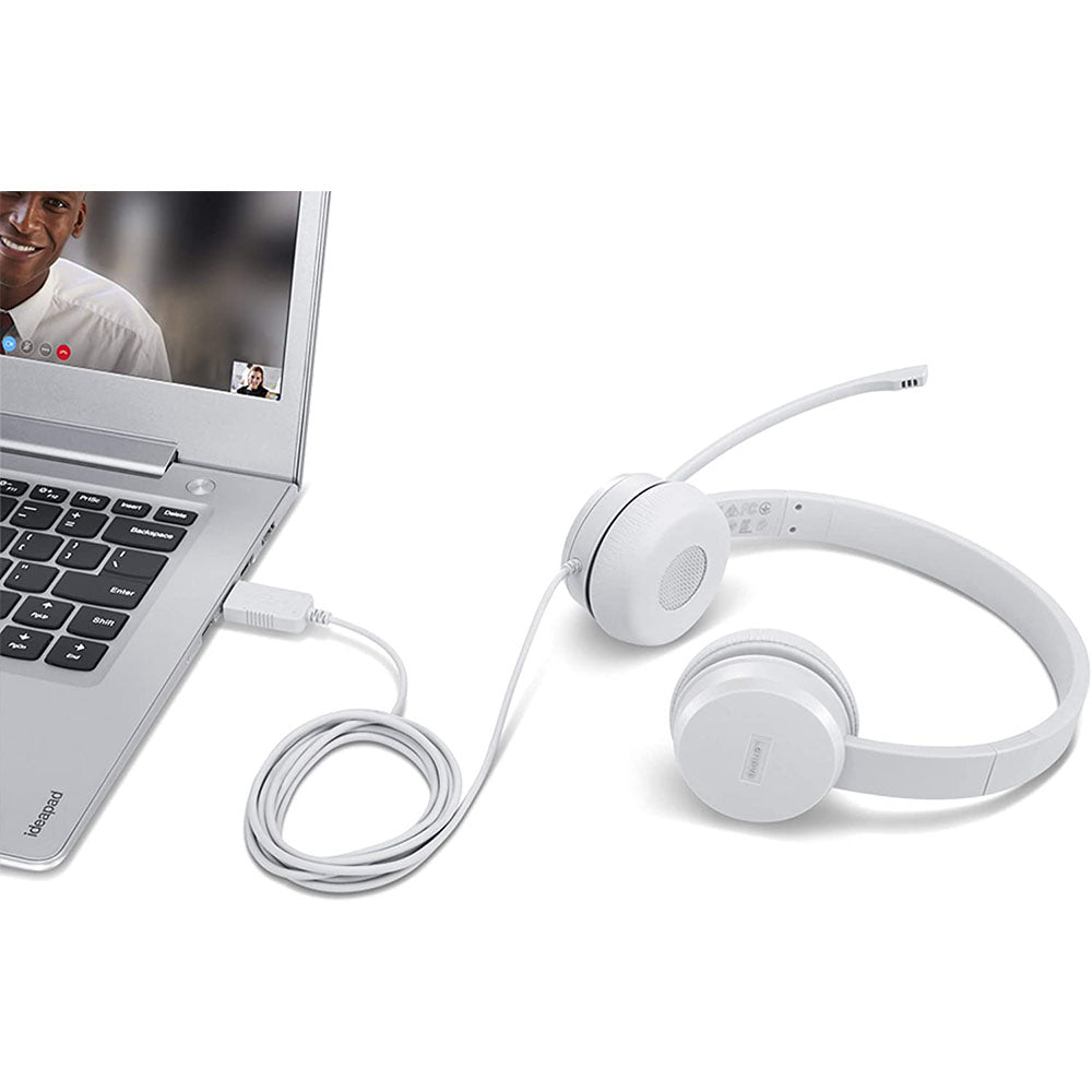 Audifonos Lenovo 110 Stereo USB 1.8m Blanco