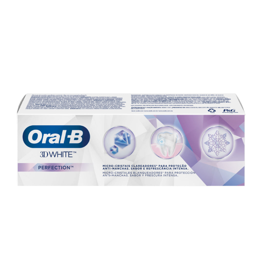 Pasta Dental Oral B 3D White Perfection Con Flúor 75ml