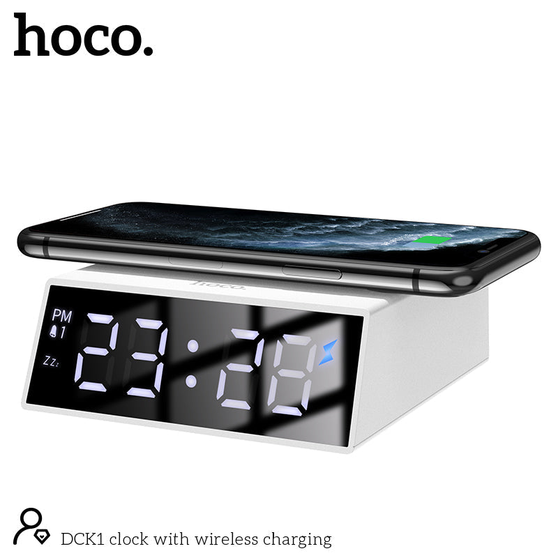 Hoco Reloj DCK1 con Carga Inalámbrica Blanco