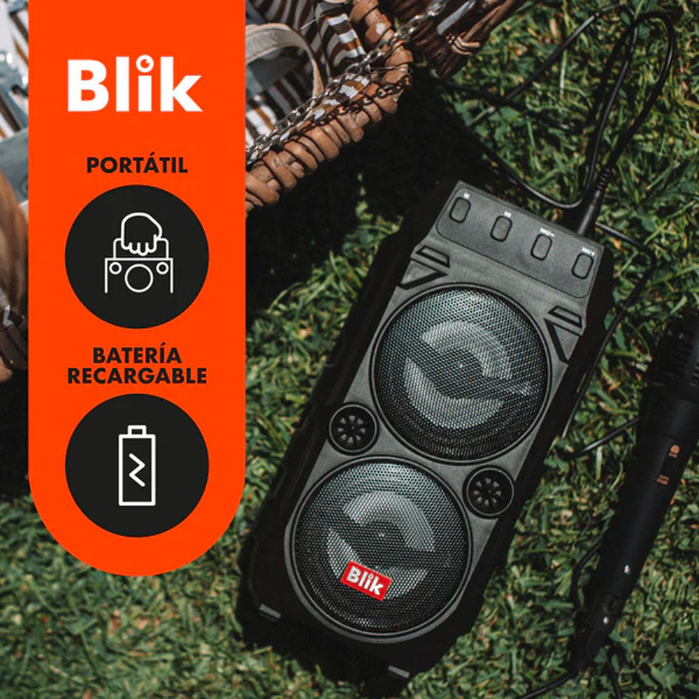 Parlante Blik Screamer 1 Bluetooth FM con Microfono Negro