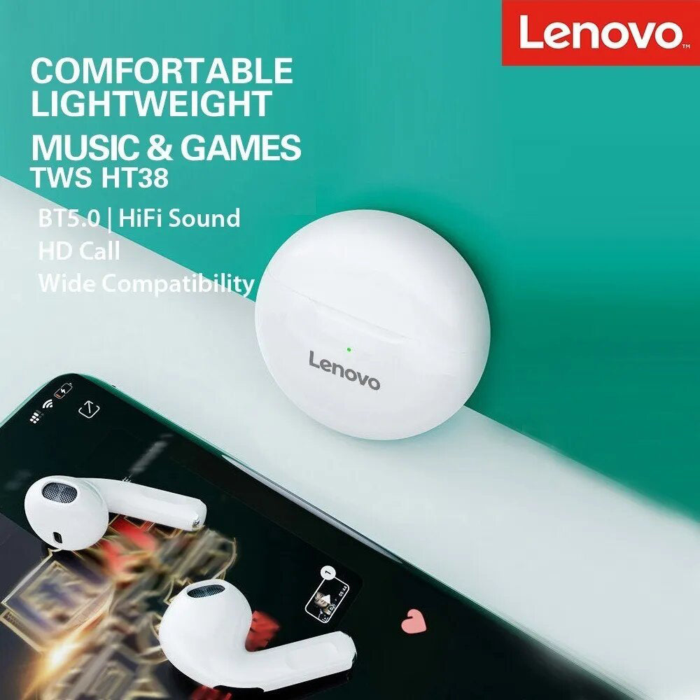 Audifonos Lenovo HT38 In Ear Bluetooth TWS Blanco
