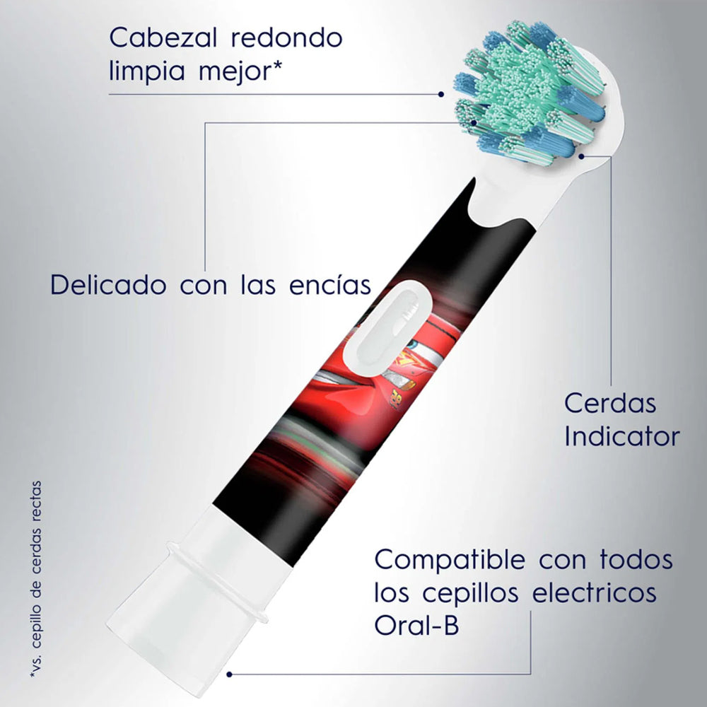 Repuestos Cepillo Dental Eléctrico Oral B Disney Cars 2 Uds