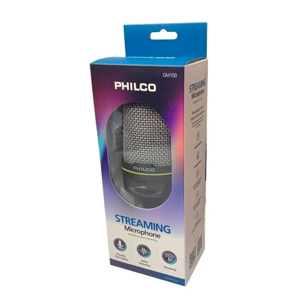 Micrófono condensador gamer Philco GM100 Streaming Podcast