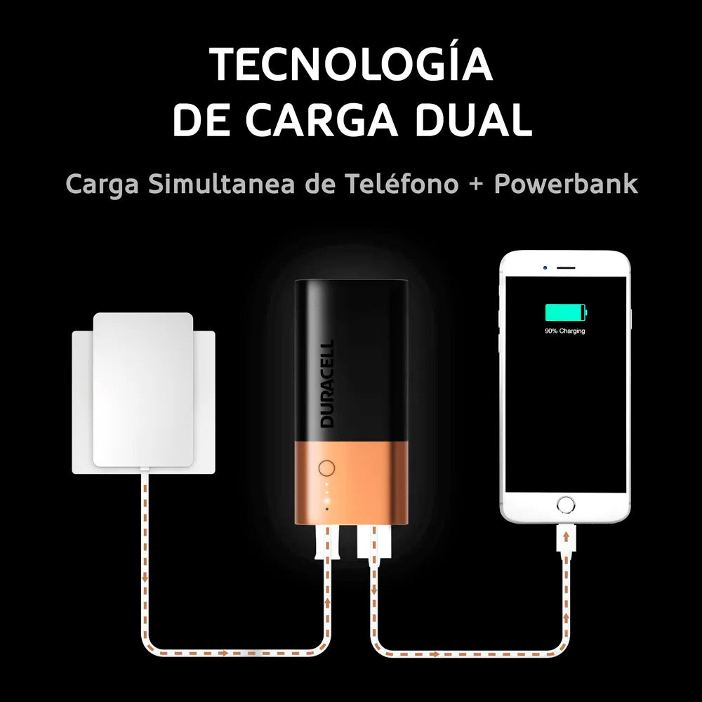 Powerbank Carga Extra 6700 Mah Duracell + Cable Micro Usb
