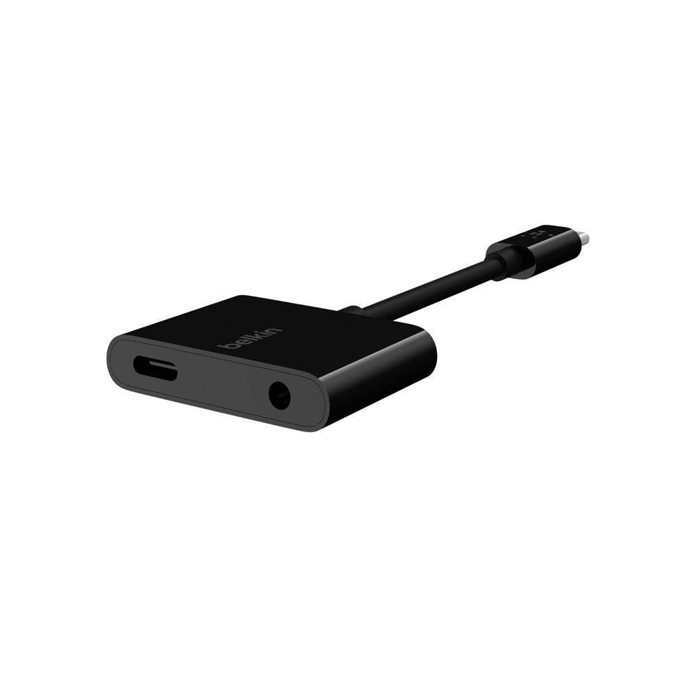 Adaptador carga y audio Belkin RockStar 3.5 mm USB C negro