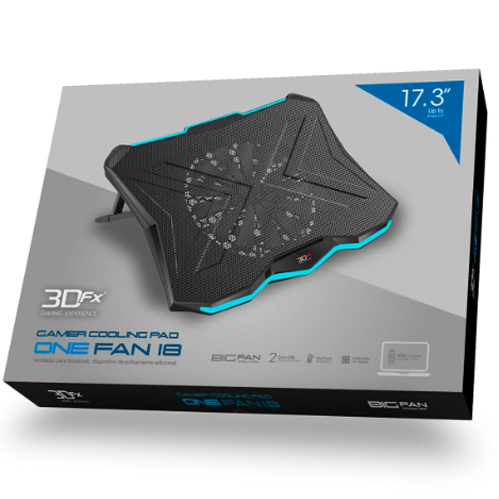 Base Ventilador 3DFX One Fan 18 para Notebook hasta 17.3”