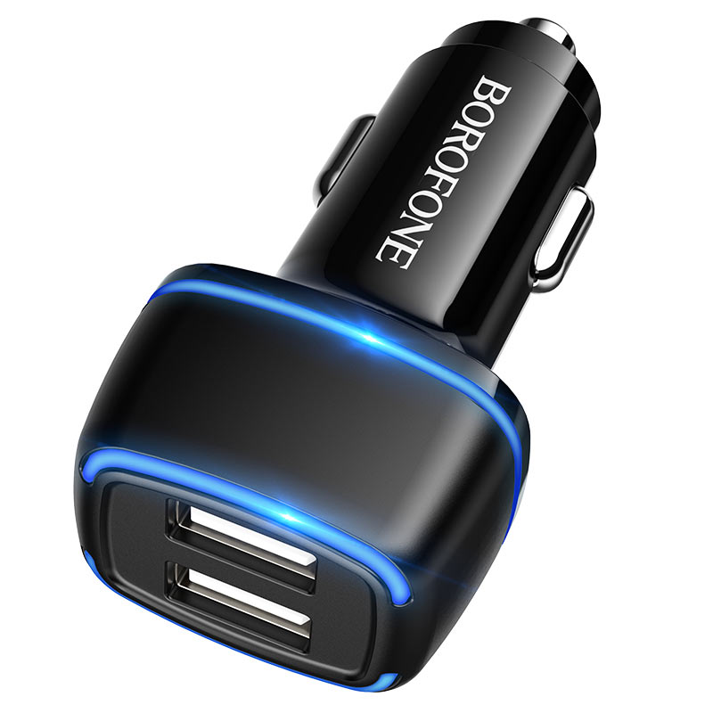 Cargador para auto Borofone BZ14 Max dual USB Negro