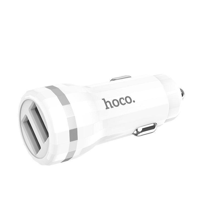 Hoco Cargador de Auto Z27 Blanco Dual USB