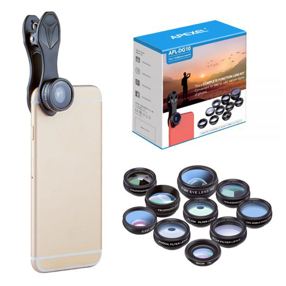 Kit de lentes cámara de Celular Apexel 10 en 1 Universal