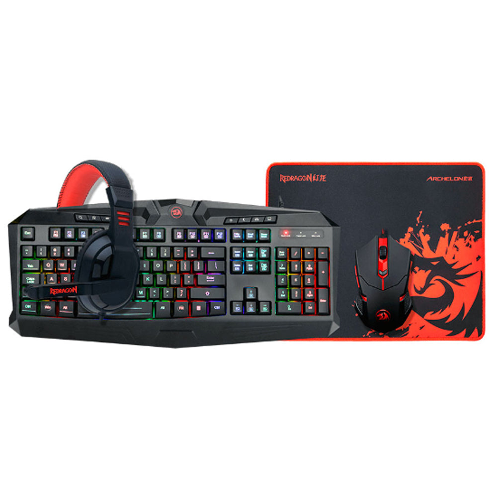 Kit Teclado Mouse Audífono y Mousepad Redragon S101-BA-1