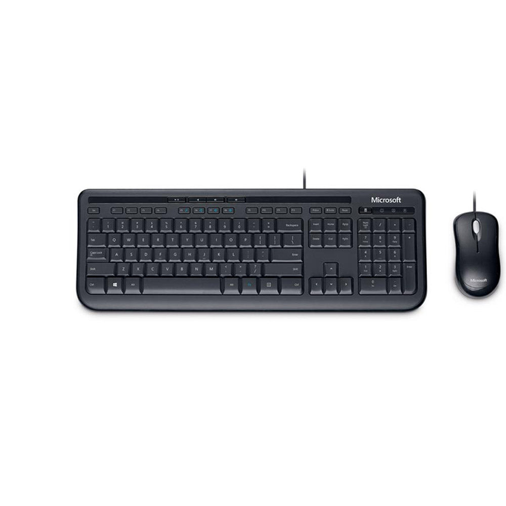 Kit teclado y mouse Microsoft 600 con cable USB Negro