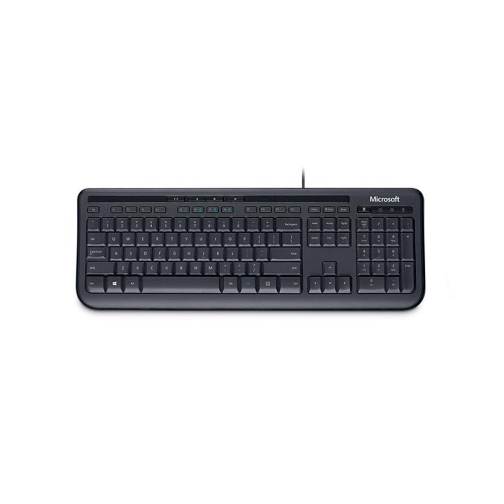 Kit teclado y mouse Microsoft 600 con cable USB Negro