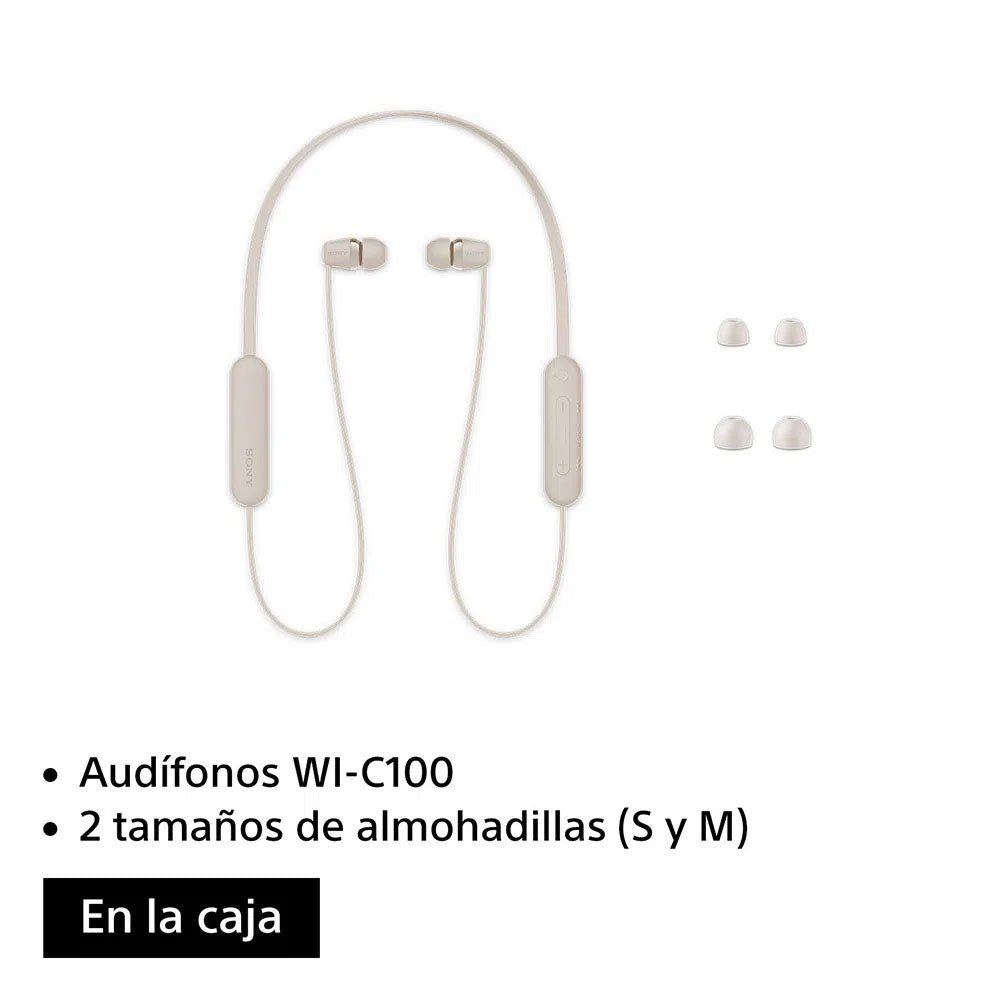 Audifonos Sony WI-C100/BZ UC In Ear Bluetooth Crema
