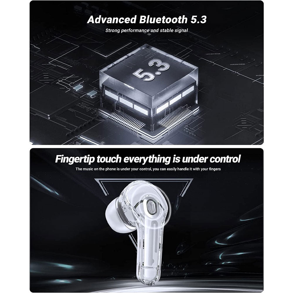 Audifonos Acefast T8 Crystal TWS In Ear Bluetooth  Blanco