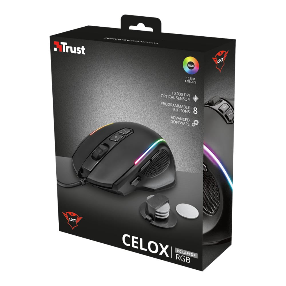 Mouse Gamer Trust GXT 165 Celox RGB 10.000 Dpi