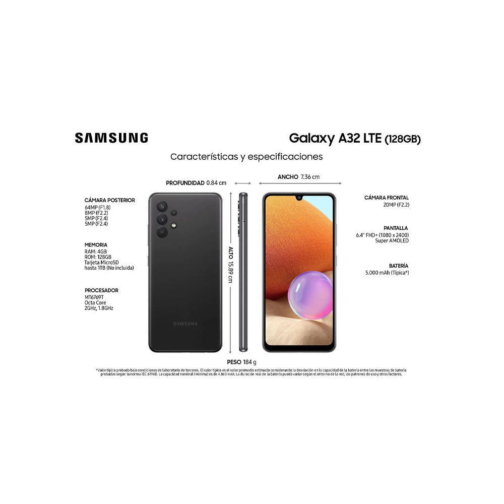 Samsung Galaxy A32 LTE 128GB ROM 4GB RAM Negro