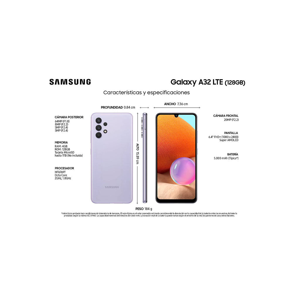 Samsung Galaxy A32 LTE 128GB ROM 4GB RAM Morado