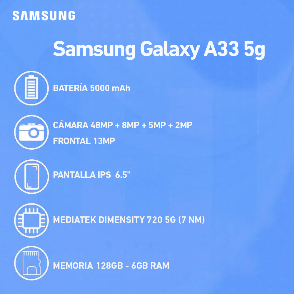 Samsung Galaxy A33 5G 128GB ROM 6GB RAM Negro