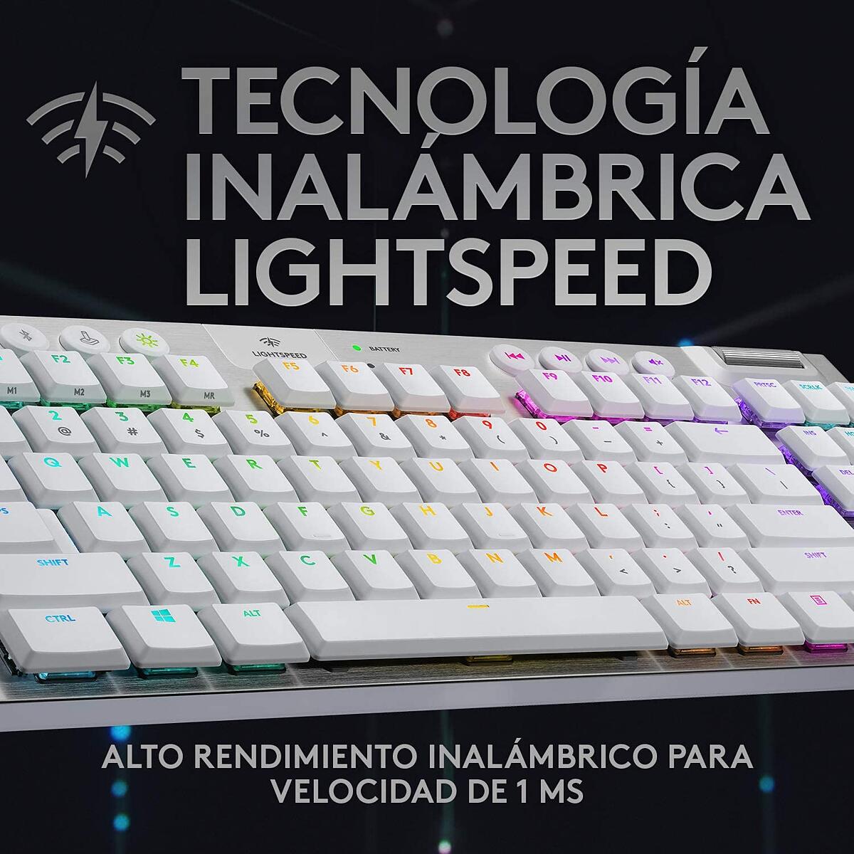 Teclado Gamer Logitech G915 inalambrico LightSpeed Blanco