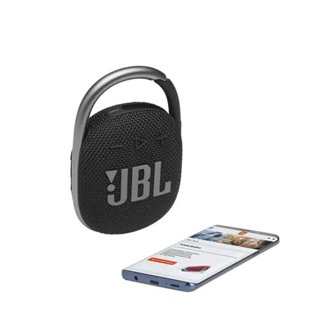 Parlante JBL Clip 4 Bluetooth IP67 con mosquetón Negro