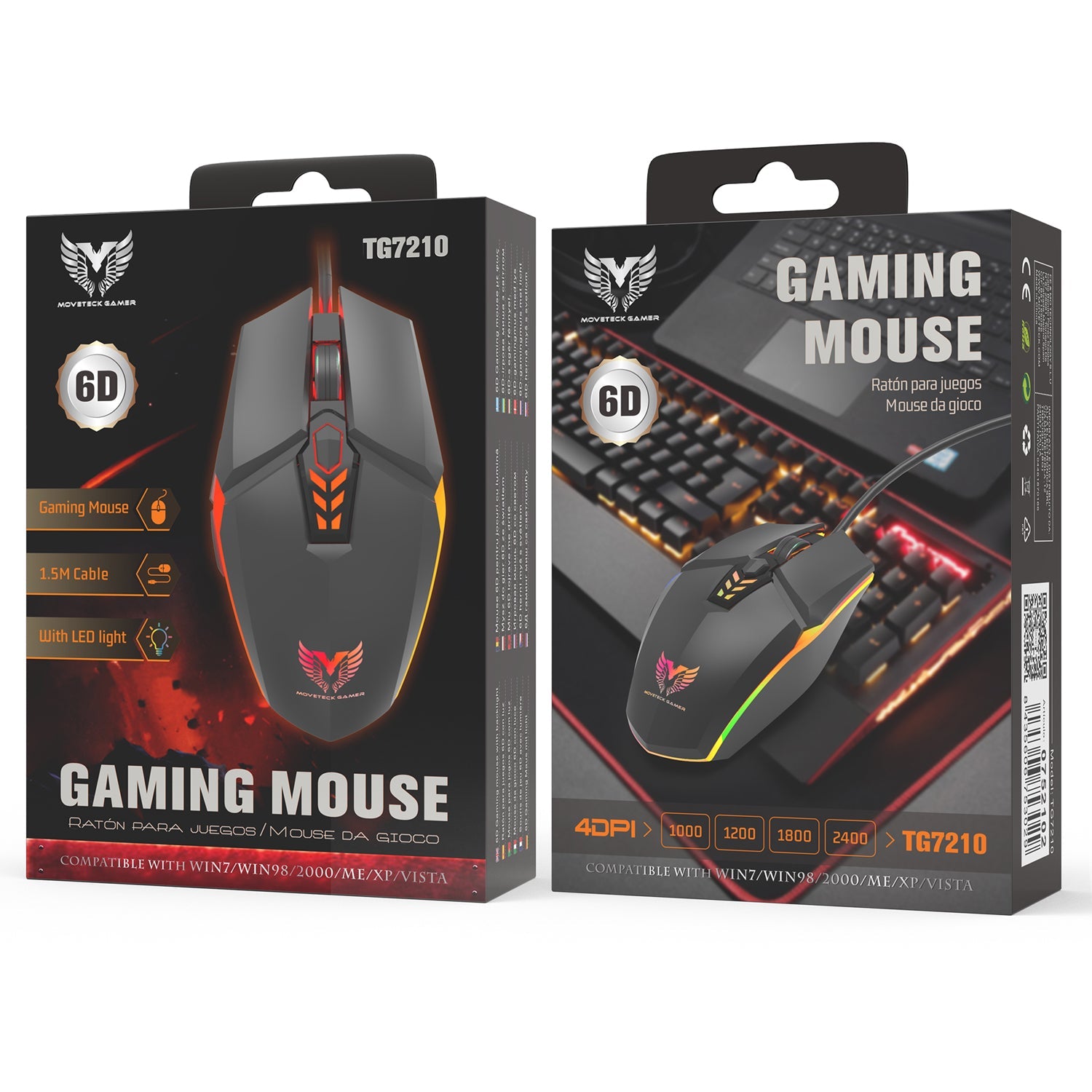 One Plus Mouse Gaming Tg7210 Negro
